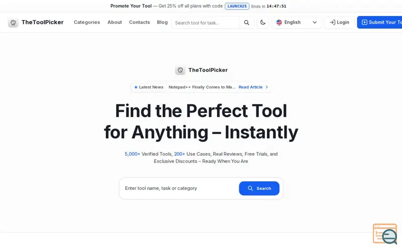 Screenshot of TheToolPicker