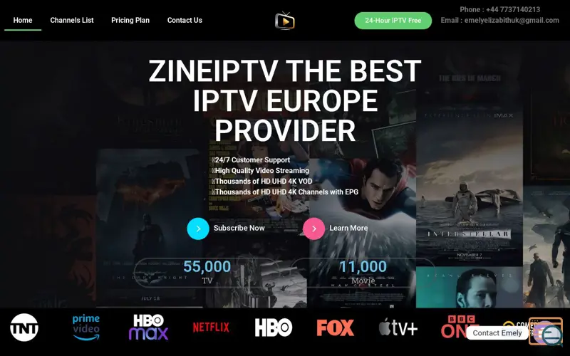 Screenshot of zeneiptv.com