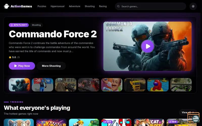 Screenshot of ActionGames