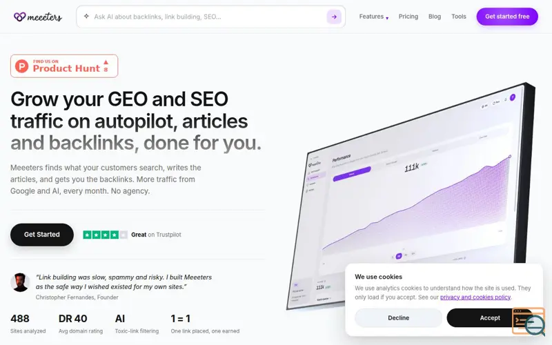 Screenshot of Meeeters.com