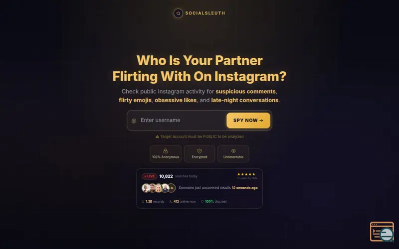 Screenshot of SocialSleuth