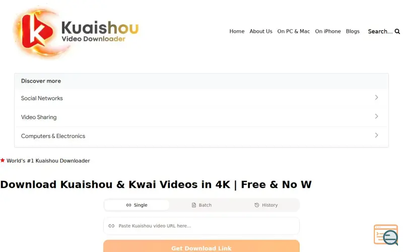 Screenshot of kuaivideosdownloader.com