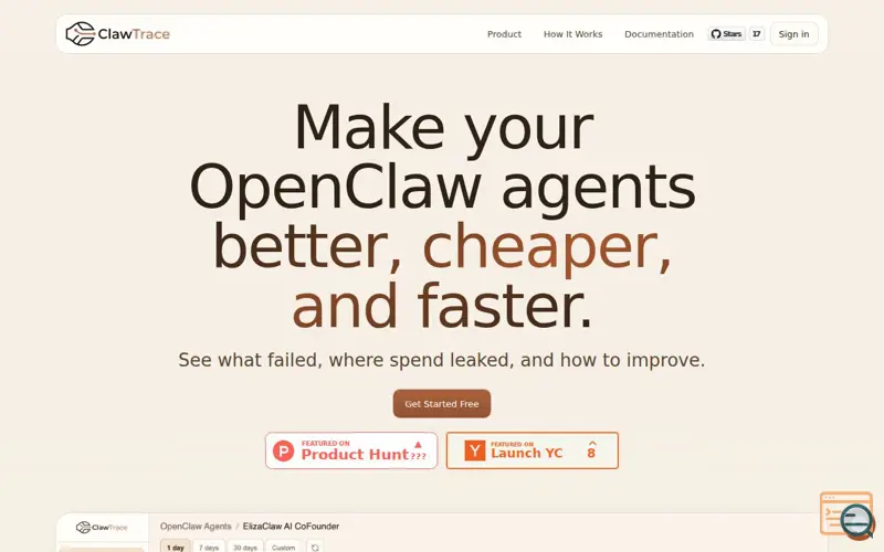 Screenshot of ClawTrace