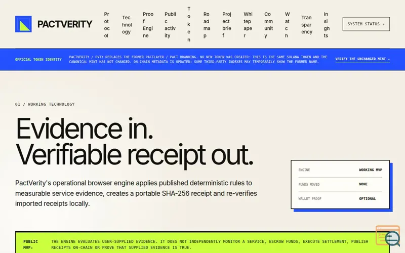 Screenshot of PactVerity