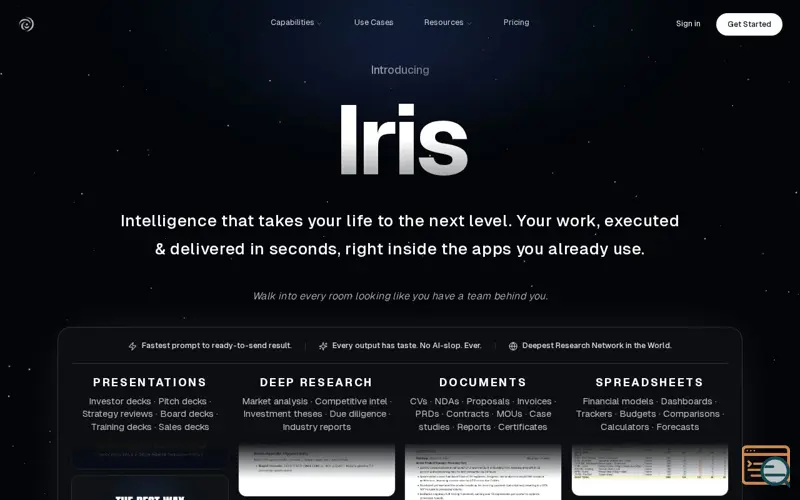 Screenshot of Iris Intelligence