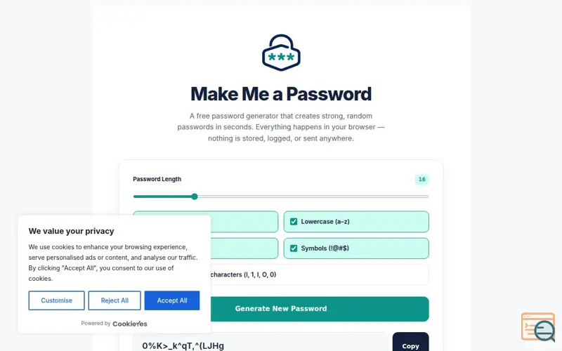 Screenshot of Make Me a Password