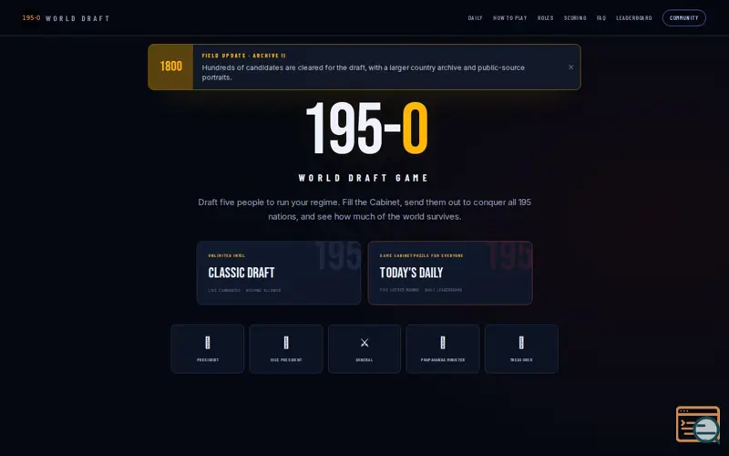 Screenshot of 195-0 World Draft