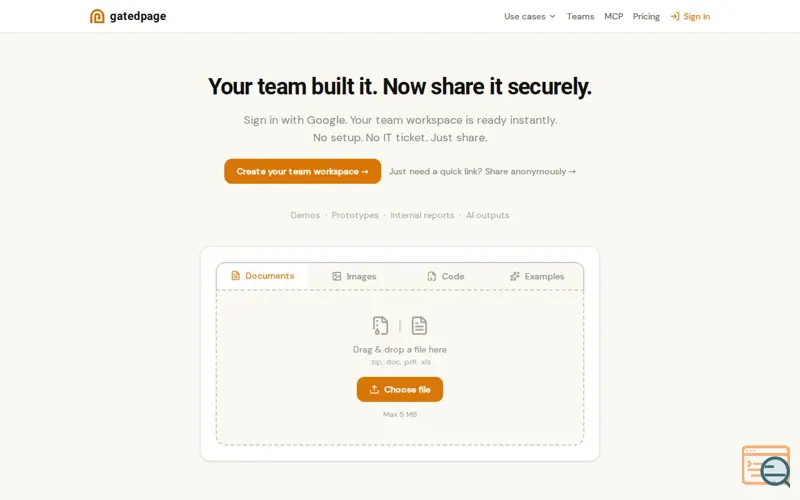 Screenshot of Gatedpage