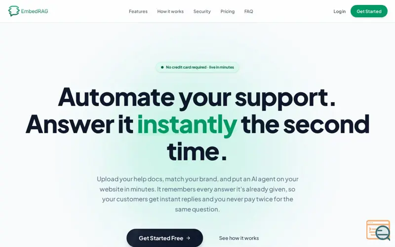 Screenshot of Embed RAG