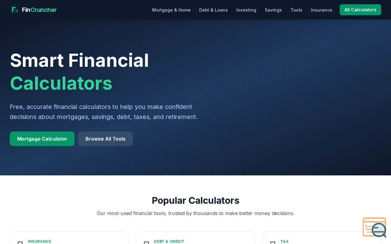 Screenshot of FinCruncher