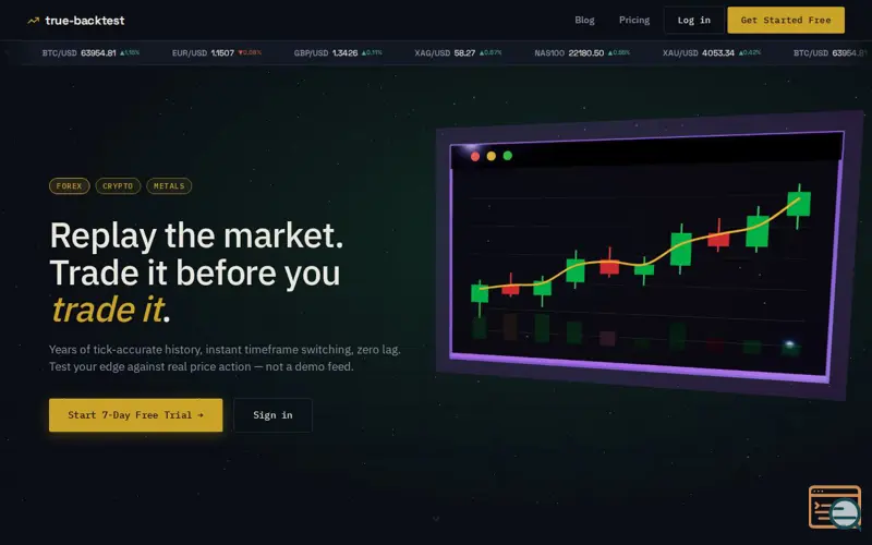 Screenshot of true-backtest — Backtesting Platform