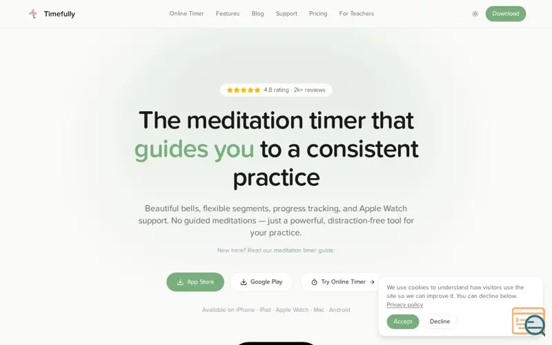 Screenshot of Timefully - Meditation Timer