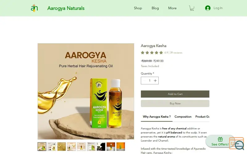 Screenshot of Aarogya Kesha by Aarogya Naturals 