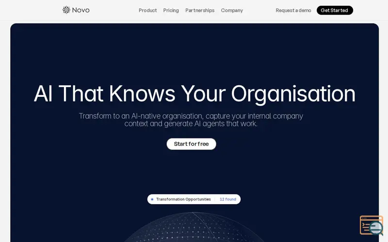 Screenshot of Novo, a launch using Swan