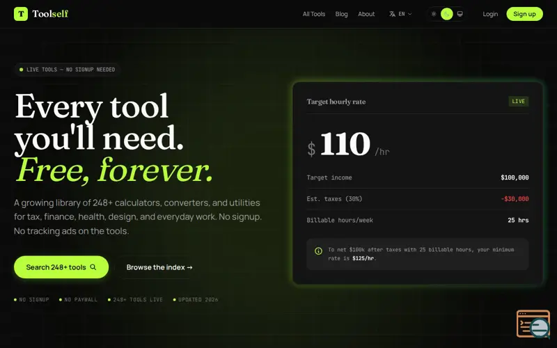 Screenshot of ToolSelf