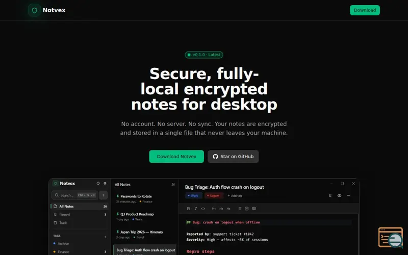 Screenshot of Notvex