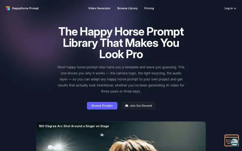 Screenshot of Happy Horse Prompt