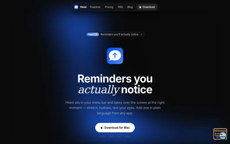 Screenshot of Heed