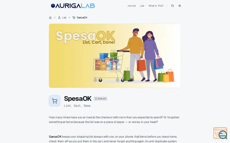 Screenshot of SpesaOK