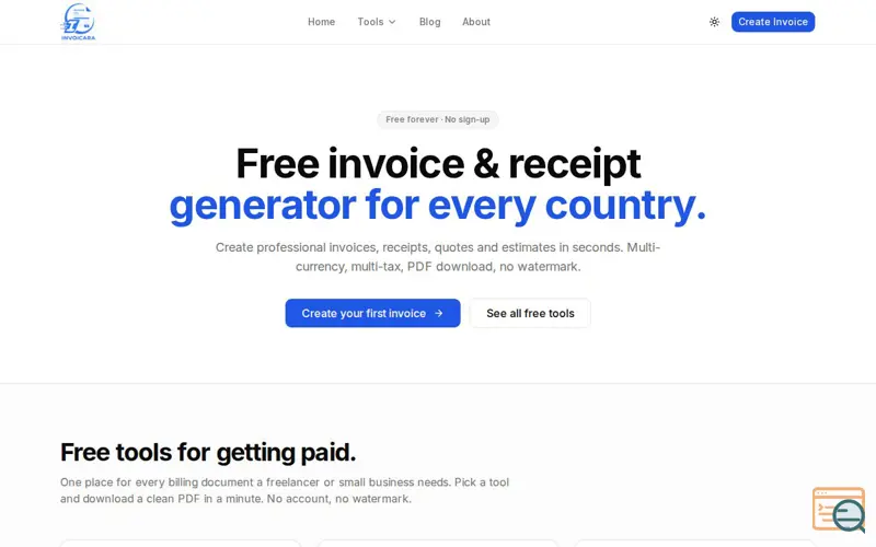 Screenshot of Invoicara