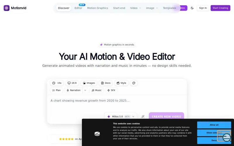 Screenshot of motionvid.ai