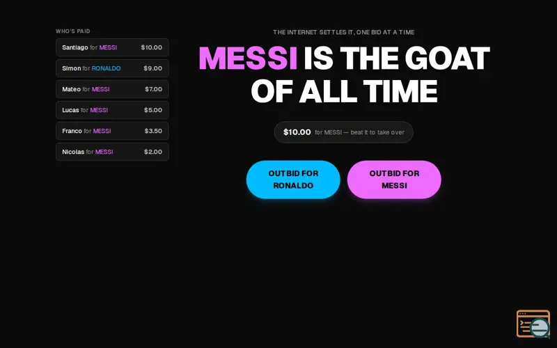 Screenshot of RONALDO or MESSI