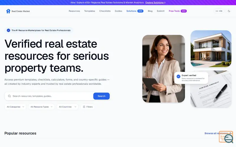 Screenshot of Real Estate Market