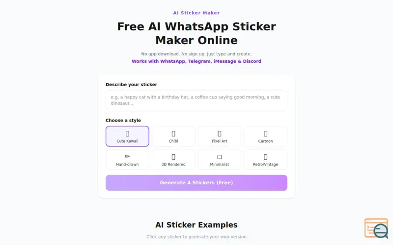 Screenshot of StickerSit