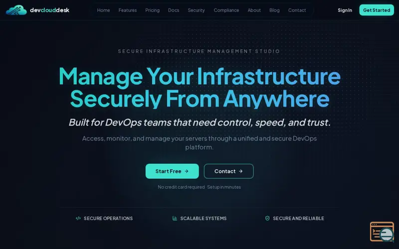 Screenshot of DevCloudDesk