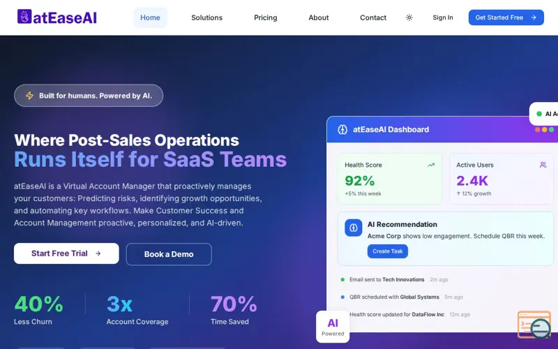 Screenshot of atEaseAI, a launch using Microsoft Azure