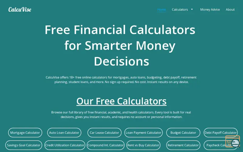 Screenshot of CalcuVise