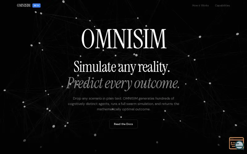 Screenshot of OMNISIM — Simulate Any Reality