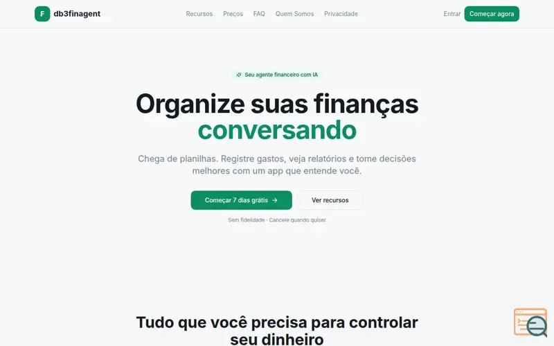Screenshot of FinAgent, a launch using Stripe