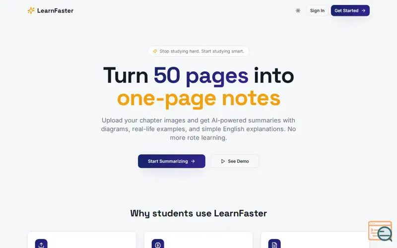 Screenshot of LearnFaster