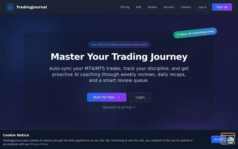 Screenshot of TradingJournal