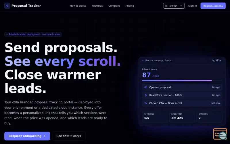 Screenshot of Proposal Tracker by MvpPro