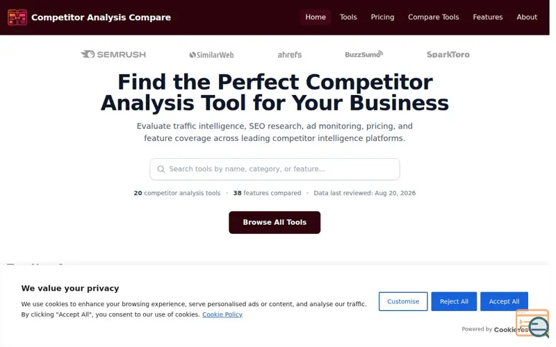 Screenshot of Competitor Analysis Compare