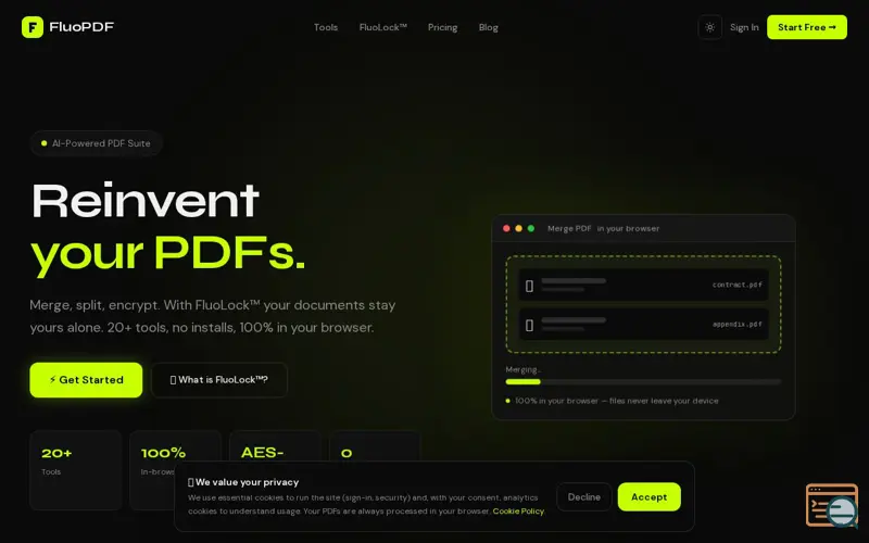 Screenshot of FluoPDF