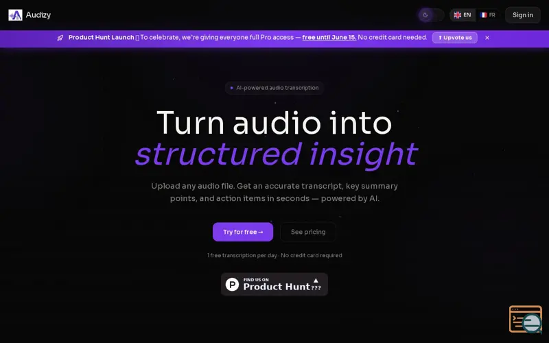 Screenshot of Audizy