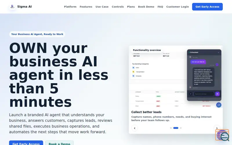 Screenshot of Sigma AI