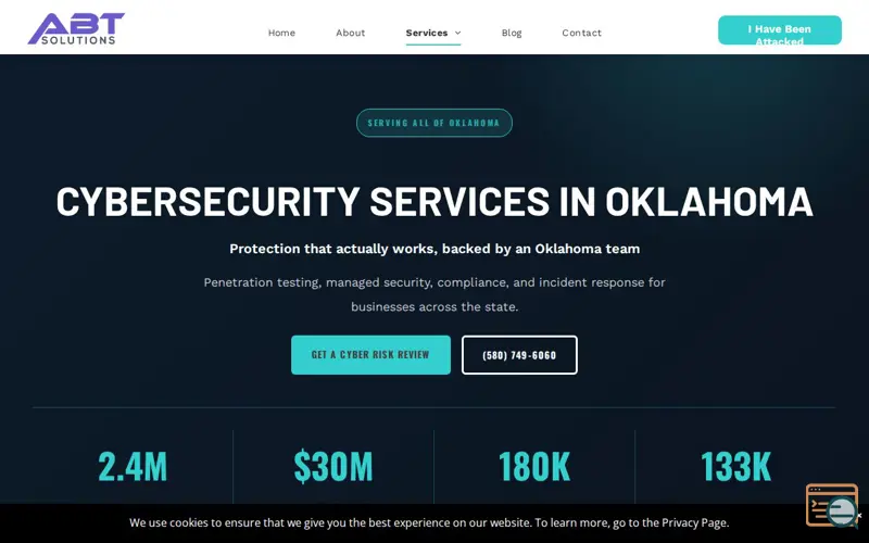 Screenshot of ABT Solutions - Cybersecurity Services
