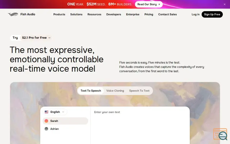 Screenshot of Fish Audio S2.1 Pro, a launch using Rippling