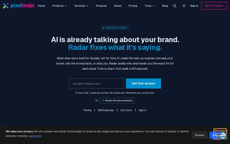 Screenshot of Pixelmojo Radar