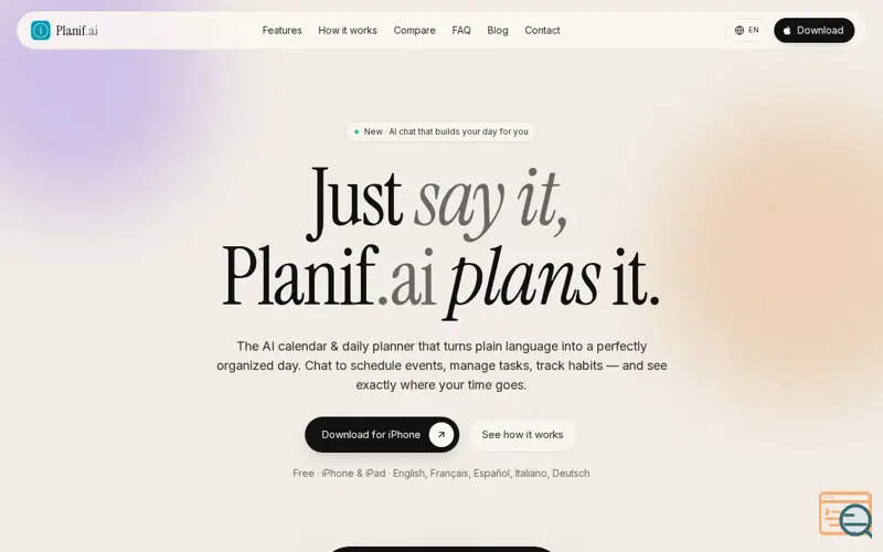 Screenshot of Planif.ai