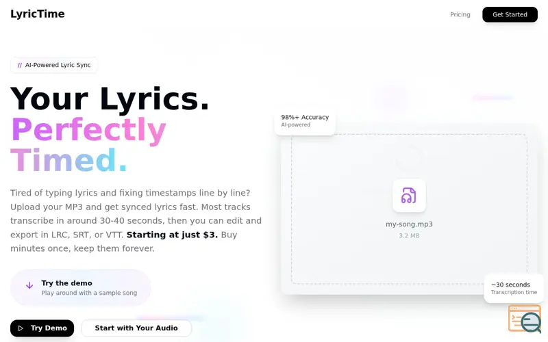 Screenshot of LyricTime