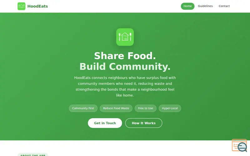 Screenshot of HoodEats
