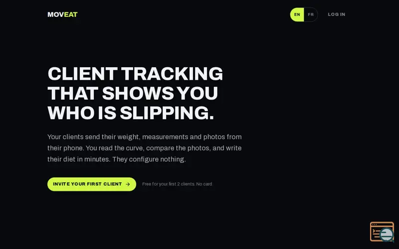 Screenshot of Client check-ins and diet plans for coaches | Moveat