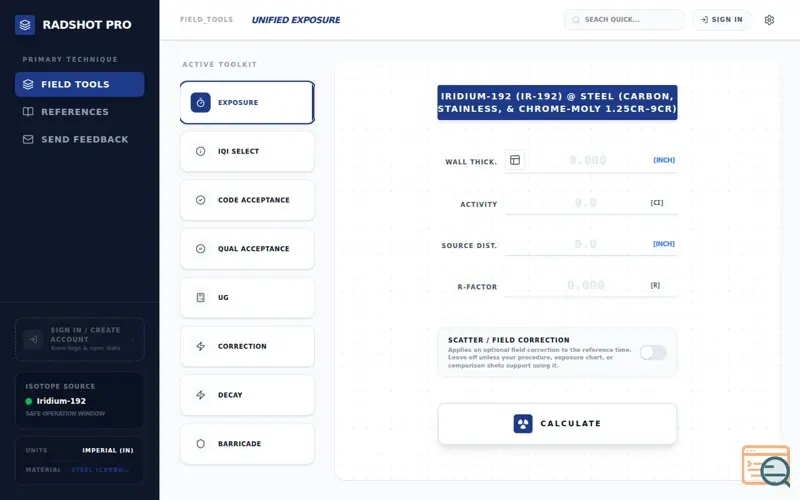 Screenshot of RadShot Pro