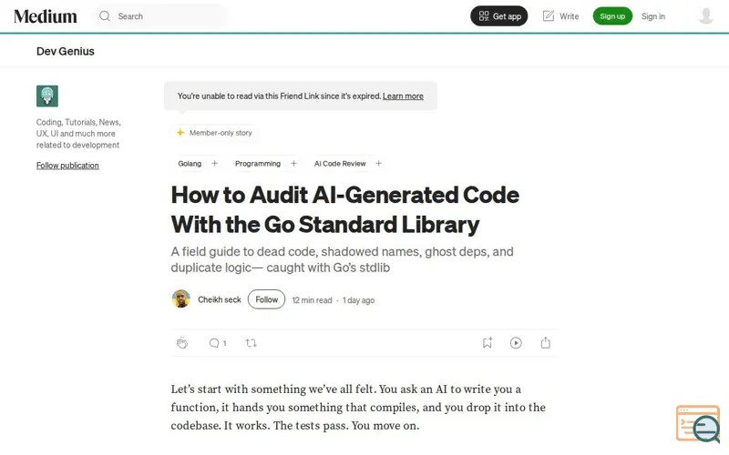 Screenshot of Blog