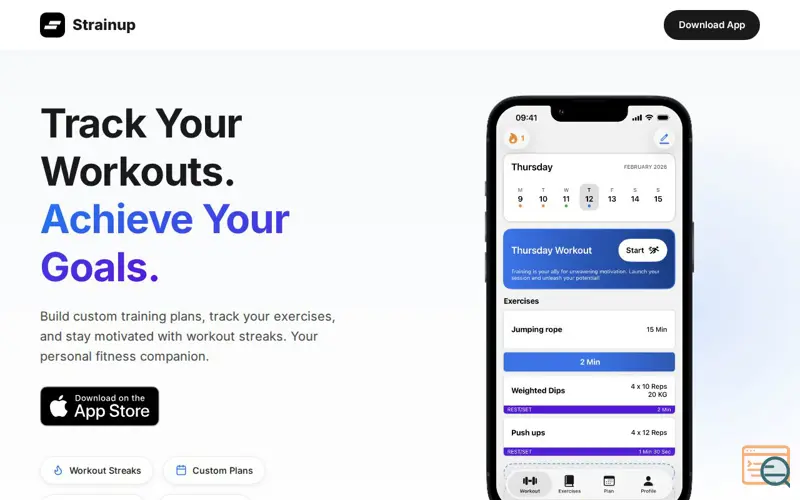 Screenshot of Strainup: Workout Builder